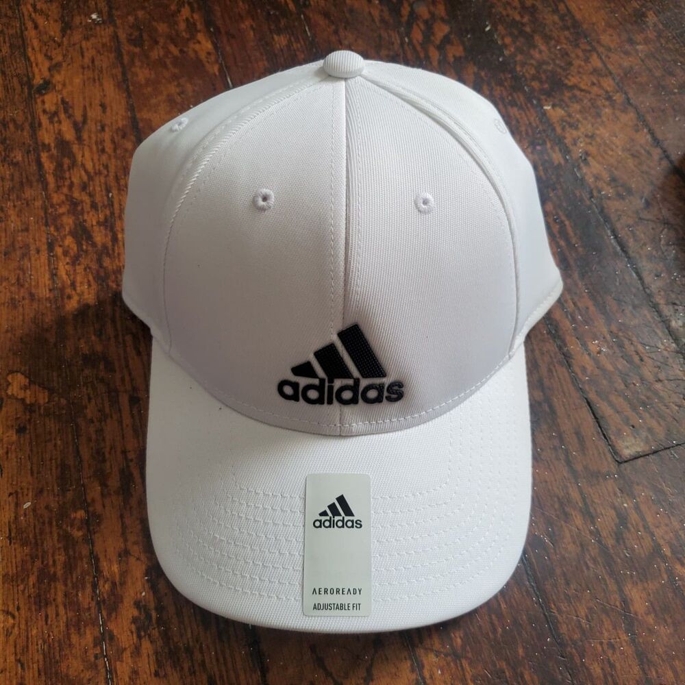 adidas White Baseball Cap with Black Logo